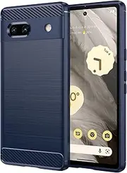 EabHulie Google Pixel 7A Case, Soft Carbon Fiber Brushed TPU Case Cover for Google Pixel 7A Blue