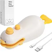 2 PCS 3-IN-1 Mini Bag Sealer, Magnet Heat Sealer with Cutter, Rechargeable USB-C Mini Bag Resealer Machine for Chip Bags Snack Bags Portable Cute Duck Design