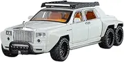 Die-cast Diecast 1:32 for Rolls-Royce Phantom 6X6 SUV Miniature Cars Model Alloy Sound Light Pull Back Vehicle Exquisite Presents Miniature Vehicle(White)
