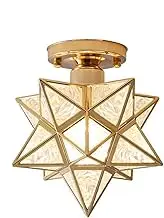 Mengjay Industrial Vintage Style Ceiling Lighting,Pendant Lamp E27 Base Retro, for Living Room Bedroom Hallway Dining Room Kitchen Corridor (Gold)