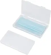 2 Pack Portable Mask Storage Case Face Mask Holder Case Portable Organizer Case Mask Pouch Recyclable Dustproof Cover Pollution Prevention Plastic Clear Mask Storage Box (Not Including Mask)