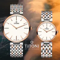 在飛比找momo購物網優惠-【TITONI 梅花錶】纖薄系列 經典雙色腕錶-情侶對錶37