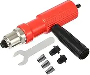 Riveter Insert Tool, Electric Rivet Gun Adapter Professional Chunk Head Connector Attachment, Hand Tools Set for Cordless Drill Electrical Nut Riveting (Color : Red)