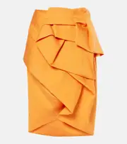 [Dries Van Noten] Dries Van Noten Draped satin midi skirt AU 10 orange
