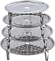 4 Pack Stainless Steel Cooking Steamer Rack Multi-Purpose Cooking Cooling Racks Stand Steaming Air Fryer Accessories Kitchen Tools for Baking Cooking, Steaming(20cm22cm24cm26cm)