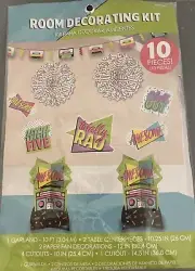 NEW 10 PCS 80s 90s Vintage Retro Room Decorating Kit Centerpiece Cassette Paper