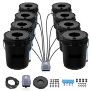 DWC Hydroponic System, 5 Gallon 8 Buckets, Deep Water Culture Growing Bucket, Hy