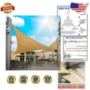 15' x 15' x 15' Sand Beige Triangle Shade Sail - Perfect for Outdoor Events