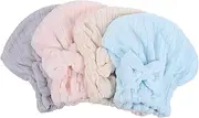 Vaguelly 4PCS Fast Drying Hair Wraps for Women Soft Fleece Quick Dry Hair Towel Lightweight Absorbent Shower Turban for Home Travel Gym Use