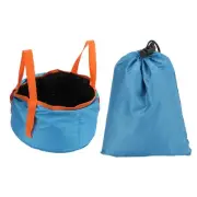 (Blue) Bucket With Handle Portable Folding Wash Basin FF