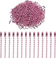 uxcell 220pcs Metal Ball Bead Chain, 100mm Long Bead Connector Clasp Dog Tag Hanging Chain for Key Chains Tags Craft Projects Jewelry Making, Pink