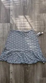 Briggs New York Skirt Women PM Petite Black Floral Midi A-Line Pull On Lined F0