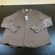Daniel Cremieux Apres Ski Shirt Button Up Long Sleeve Brown Modal Mens XXL NWT