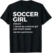 [X.Style] Soccer Girl Definition ds855 T-Shirt Black
