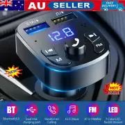 Bluetooth 5.0 Car Wireless FM Transmitter Adapter Hands-Free 2USB PD Charger CC