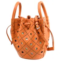 在飛比找PChome24h購物優惠-TODS Bucket Bag Micro穿孔設計牛皮迷你兩