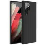 ZUSLAB Galaxy S22 Ultra Case 5G Nano Silicone Shockproof Gel Rubber Bumper Protective Cover for Samsung 2022 - Black