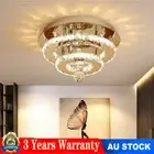 Modern 36W Luxury Crystal LED Ceiling Light Flush Mount Chandelier Bedroom Light