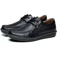 在飛比找PChome24h購物優惠-HaoxinG款D891541黑色秋冬新款真皮頭層皮休閑皮鞋