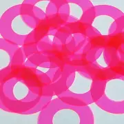Donut Ring Vinyl Shape 1.5" Hot Pink Go Go Fluorescent Edge Glow