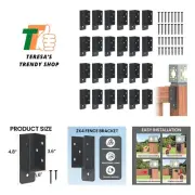 24 Pcs Deck Railing Brackets Connectors, 2x4 Fence BracketActual Size: 1.6"x3...