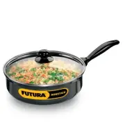 Hawkins Futura 3.25 L Curry Pan, Non Stick Saute Pan with Glass Lid, Black (Q92)