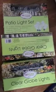 String Light Sets 30 Indoor Outdoor Clear Globe Patio Lights Set Of 3 S5246