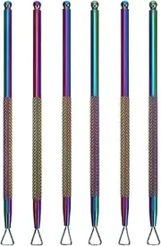 FRCOLOR 6pcs Cuticle Pusher Bulk Nail Dotting Tool Set Manicure Peeler Nail Tools for Nail Art Cuticle Tools for Nails Professional Stainless Steel Nail Scraper Set