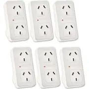 6x Sansai Vertical Up Powerpoint Double Adaptor/Outlet Power Board Splitter/AU