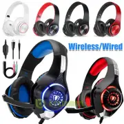 Pro Gaming Headset LED For PS4 XBOX One Wireless/Wired Headphone Microphone Beat