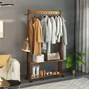 Movable Freestanding Clothes Rack with Shelves Boutique Clothing Garment Rack