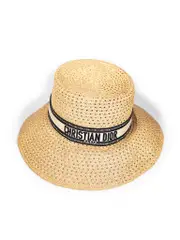Brown Raffia D-Bobby Large Brim Hat