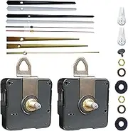 2 DIY Quartz Clock Movement Wall Clock Silent Mechanism Battery Operated Repair Parts Replacement Kit with 3 Different Pairs of Hands