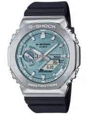 [G-Shock] Duo Metal Covered Stopwatch 2100A-1A2 in Silver/Blue
