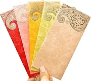 Elegant Money Gifting Envelopes Pack of 25 Cash Holder Designer Lifafa for Weddings, Invitations, Gift of Prosperity Multi Color
