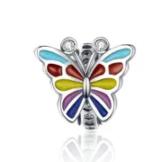 Colorful Butterfly Charms Silver plating Charm for Women Bracelet Fine Jewelry