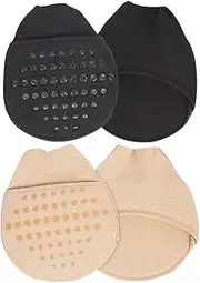 FRCOLOR 2 Pairs Foot Cushion Socks Women's Toe Cover with Padding Half Socks High Heel Toe Topper Forefoot Cushion Pads