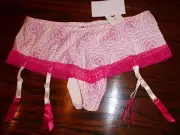 NWT B TEMPT'D by WACOAL FLIRT CHEEKY GARTER PANTIES 949170 190 coral M / 6 L / 7