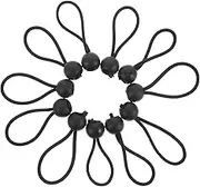 Mipcase 20pcs Bungee Cords Bungees Installation Tool Tarp Straps Elastic Rope Elastic Band with a Ball Black Plastic