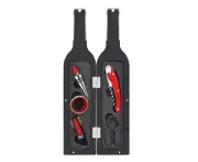 Corkscrew Wine Opener Accessories Gift Set of 5 - Drip Ring - Mahogany
