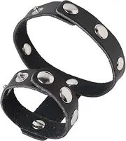 FEESHOW Men's Cock Ring Cage Ball Lifter Enhancement Erection Ring Adjustable Strap