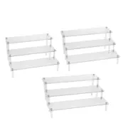 3-Tier Clear Acrylic Rack Perfume Cosmetics Storage Ladder Display Stand For
