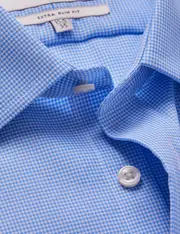 Hawes & Curtis Non-Iron White & Blue Dobby Extra Slim Fit Shirt | Double Cuff Size: 16" collar, 37" sleeve