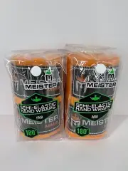 Meister MMA Adult 180" Semi-Elastic Hand Wraps for MMA Boxing 2 x Pair - Orange