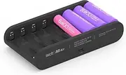 ISDT A8 AIR 8-Slot Smart Battery Charger AA & AAA 10500 12500 Battery of NiMH NiCd Li-lon LiFePO4 Discharge Protect Function Rechargeable Batteries with Bluetooth APP Connection (Black)