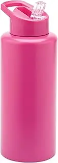 Smash 1.5 Litre Reusable Stainless Steel Water Bottle with Straw Lid - Hot Pink