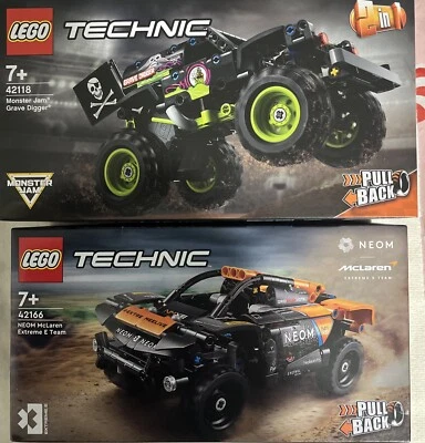 NEW: Lego Technic - Monster Jam Grave Digger (42118) & Neon McLaren (42166)