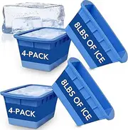Plunge Lab Extra Large Ice Block Mold, 2-Pack, 8lb Ice Block, Ice Maker for Cold Plunge or Coolers, Reusable Steel Reinforced Silicone Molds, Big Ice Cube Molds, Ice Bath Chiller, Ice Tray (4)