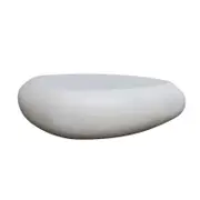 Modern Furniture ROCCO Indoor & Outdoor Pebble Coffee Table - White Concrete