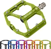 [JETCAT] Mountain Bike Pedals Flat - MTB Pedals Flat, Bicycle Pedals, Road Bike Pedals, BMX Pedals, for BMX MTN Road Gravel EBike, Specialized Parts, Adults, Aluminum Metal Stamp 9/16"